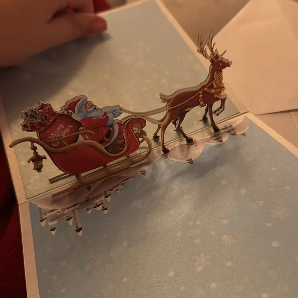Merry Christmas 3D Blank Holiday Card Sealed Tree gifts presents